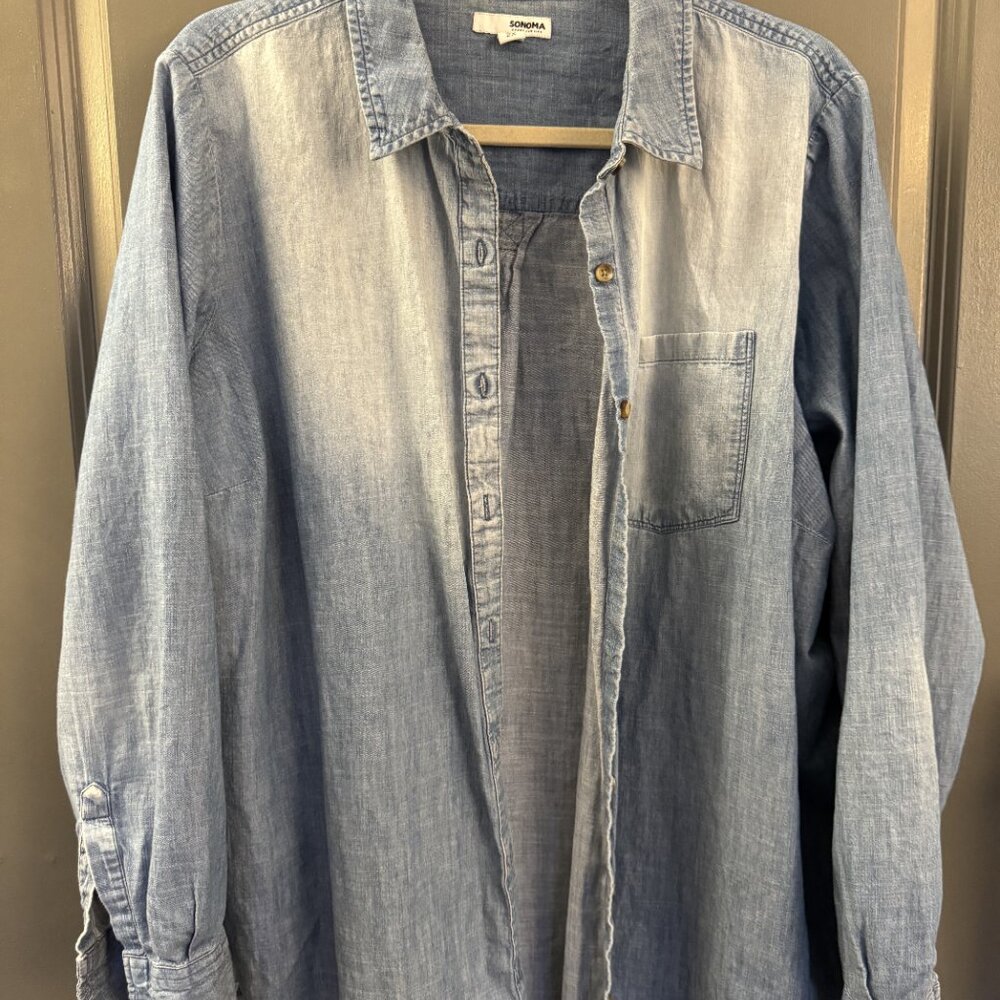 Women's Denim Button Down - 2X